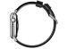 Nomad Modernes Lederarmband für die Apple Watch Series 1-10 / SE / Ultra (2) - 42/44/45/46/49 mm - Schwarz/Silber