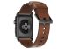 Nomad Modernes Lederarmband für die Apple Watch Series 1-10 / SE / Ultra (2) - 42/44/45/46/49 mm - Braun/Schwarz