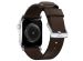 Nomad Modernes Lederarmband für die Apple Watch Series 1-10 / SE / Ultra (2) - 42/44/45/46/49 mm - Braun/Silber