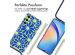 imoshion Design Hülle mit Band für das Samsung Galaxy A34 - Cobalt Blue Flowers Connect