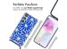 imoshion Design Hülle mit Band für das Samsung Galaxy A35 - Cobalt Blue Flowers Connect