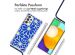 imoshion Design Hülle mit Band für das Samsung Galaxy A52(s) (5G/4G) - Cobalt Blue Flowers Connect