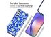 imoshion Design Hülle mit Band für das Samsung Galaxy A54 (5G) - Cobalt Blue Flowers Connect