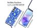 imoshion Design Hülle mit Band für das Samsung Galaxy A55 - Cobalt Blue Flowers Connect