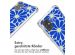 imoshion Design Hülle mit Band für das Samsung Galaxy A71 - Cobalt Blue Flowers Connect