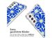 imoshion Design Hülle mit Band für das Samsung Galaxy S21 FE - Cobalt Blue Flowers Connect