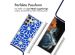 imoshion Design Hülle mit Band für das Samsung Galaxy S22 Ultra - Cobalt Blue Flowers Connect