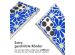 imoshion Design Hülle mit Band für das Samsung Galaxy S23 Ultra - Cobalt Blue Flowers Connect