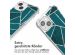 iMoshion Design Hülle mit Band für das iPhone 13 - Petrol Green Graphic