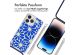 imoshion Design Hülle mit Band für das iPhone 14 Pro - Cobalt Blue Flowers Connect