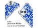 imoshion Design Hülle mit Band für das iPhone 15 - Cobalt Blue Flowers Connect