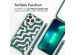 imoshion Silikonhülle design mit Band für das iPhone 13 Pro - Petrol Green Groovy