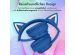 imoshion Kids LED Light Cat Ear Bluetooth-Kopfhörer - Kinderkopfhörer - Kabelloser Kopfhörer + AUX-Kabel - Cobalt Blue