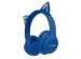 imoshion Kids LED Light Cat Ear Bluetooth-Kopfhörer - Kinderkopfhörer - Kabelloser Kopfhörer + AUX-Kabel - Cobalt Blue