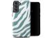 Selencia Vivid Back Cover für das Samsung Galaxy S21 FE - Colorful Zebra Pine Blue