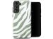 Selencia Vivid Back Cover für das Samsung Galaxy S21 FE - Colorful Zebra Sage Green