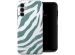 Selencia Vivid Back Cover für das Samsung Galaxy A14 (5G/4G) - Colorful Zebra Pine Blue