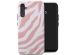 Selencia Vivid Back Cover für das Samsung Galaxy A34 (5G) - Colorful Zebra Old Pink