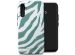 Selencia Vivid Back Cover für das Samsung Galaxy A34 (5G) - Colorful Zebra Pine Blue