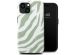 Selencia Vivid Back Cover für das iPhone 15  - Colorful Zebra Sage Green