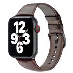 WiWu Vintage „Crazy Horse“ Lederarmband für die Apple Watch Series 1-9 / SE - 38/40/41 mm / Series 10 - 42 mm - Braun