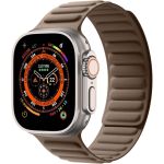 WiWu Magnetisches gewebtes Gliederarmband für die Apple Watch Series 1-9 / SE / Ultra (2) – 42/44/45/49 mm – Taupe