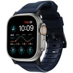 Nomad Robustes Armband FKM für die Apple Watch Series 1-10 / SE / Ultra (2) - 42/44/45/46/49 mm - Schwarz/Blau