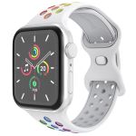 imoshion Sportarmband⁺ für die Apple Watch Series 1-10 / SE / Ultra (2) - 42/44/45/46/49 mm - Größe M/L - White Rainbow