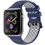 imoshion Silikonsportarmband Buckle für das Apple Watch Series 1-9 / SE - 38/40/41 mm / Series 10 - 42 mm - Dunkelblau / Weiß