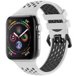 imoshion Silikonsportarmband Buckle für das Apple Watch Series 1-9 / SE - 38/40/41 mm / Series 10 - 42 mm - Weiß / Schwarz