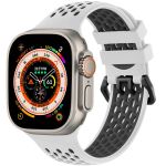 imoshion Silikonsportarmband Buckle für das Apple Watch Series 1-10 / SE / Ultra (2) - 42/44/45/46/49 mm - Weiß / Schwarz