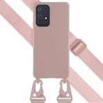 Selencia Silikonhülle mit abnehmbarem Band für das Samsung Galaxy A53 - Sand Pink