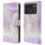 imoshion Design Klapphülle für das Xiaomi Poco X6 Pro - Purple Marble