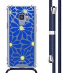 imoshion Design Hülle mit Band für das Samsung Galaxy S9 - Cobalt Blue Flowers Connect