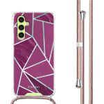 imoshion Design Hülle mit Band für das Samsung Galaxy A34 - Bordeaux Graphic