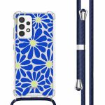 imoshion Design Hülle mit Band für das Samsung Galaxy A53 - Cobalt Blue Flowers Connect