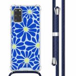 imoshion Design Hülle mit Band für das Samsung Galaxy S20 Plus - Cobalt Blue Flowers Connect