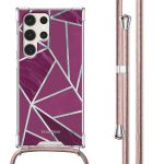 imoshion Design Hülle mit Band für das Samsung Galaxy S23 Ultra - Bordeaux Graphic