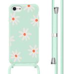 imoshion Silikonhülle design mit Band für das iPhone SE (2022 / 2020) / 8 / 7 - Green Flower Distance