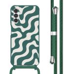 imoshion Silikonhülle design mit Band für das Samsung Galaxy A14 (5G/4G) - Petrol Green Groovy