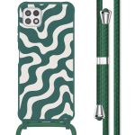 imoshion Silikonhülle design mit Band für das Samsung Galaxy A22 (5G) - Petrol Green Groovy