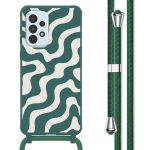 imoshion Silikonhülle design mit Band für das Samsung Galaxy A33 - Petrol Green Groovy