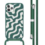 imoshion Silikonhülle design mit Band für das iPhone 11 Pro - Petrol Green Groovy