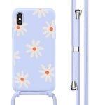 imoshion Silikonhülle design mit Band für das iPhone X / Xs - Lila Flower Distance