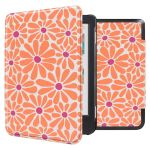 imoshion Design Slim Hard Case Sleepcover für das Kobo Clara Colour / Kobo Clara BW - Orange Flowers Connect