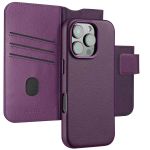 Accezz 2-in-1 Klapphülle aus Leder mit MagSafe für das iPhone 16 Pro - Heath Purple