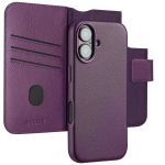 Accezz 2-in-1 Klapphülle aus Leder mit MagSafe für das iPhone 16  - Heath Purple