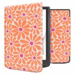 imoshion Design Slim Soft Case Sleepcover für das Pocketbook InkPad Color 3 / InkPad 4 - Orange Flowers Connect