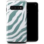 Selencia Vivid Back Cover für das Samsung Galaxy S10 - Colorful Zebra Pine Blue