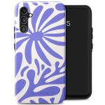 Selencia Vivid Back Cover für das Samsung Galaxy A34 (5G) - Modern Bloom Sapphire Blue